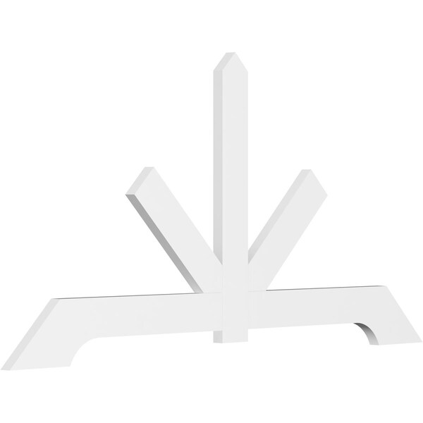 Ekena Millwork Vanguard Architectural Grade PVC Gable Bracket, 96"W x 48"H x 2"D x 6"F, 12/12 Pitch GBP096X48X0206VAN00 - main